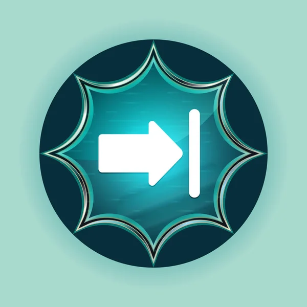 Próximo ícone mágico sunburst vítreo azul botão céu azul backgroun — Fotografia de Stock