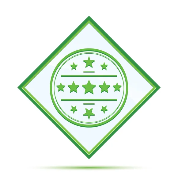 Ícone de crachá premium moderno abstrato botão diamante verde — Fotografia de Stock