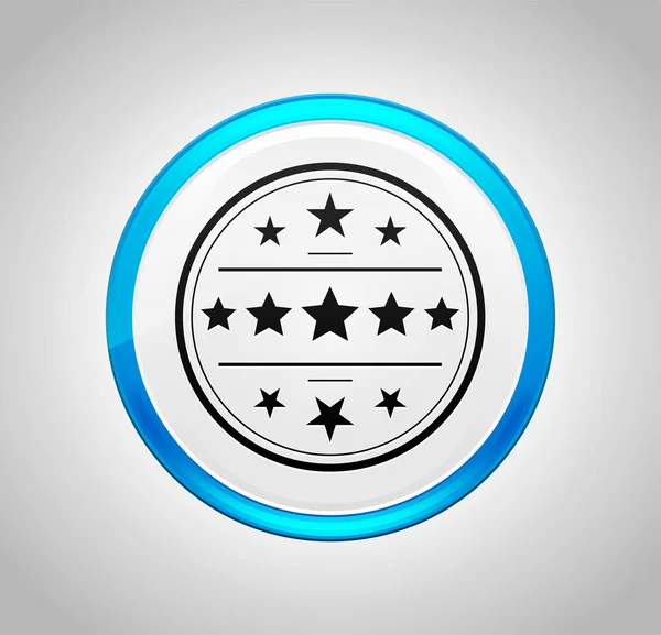 Badge Premium icône ronde bouton poussoir bleu — Photo