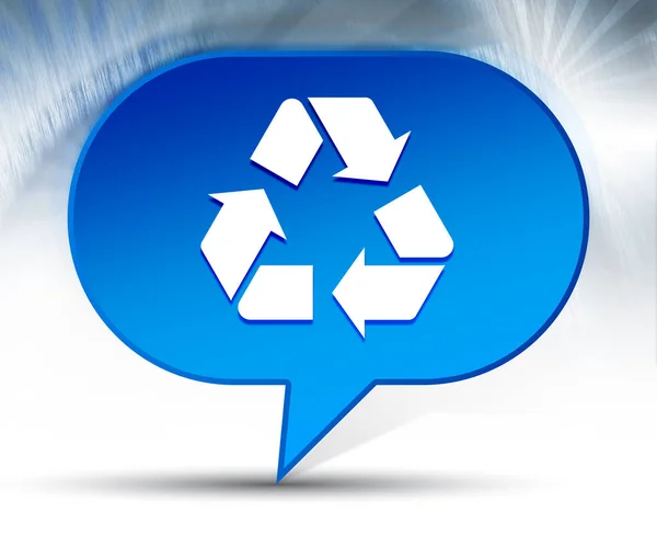 Recycler icône symbole bulle bleu fond — Photo