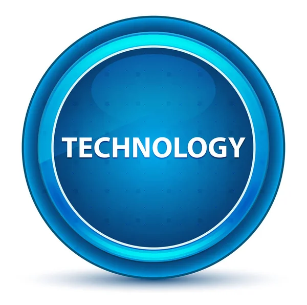 Tecnología globo ocular azul botón redondo —  Fotos de Stock