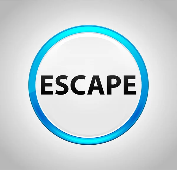 Escape ronde blauwe drukknop — Stockfoto