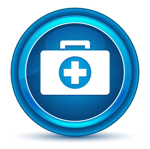 First aid kit icon eyeball blue round button — Stock Photo, Image