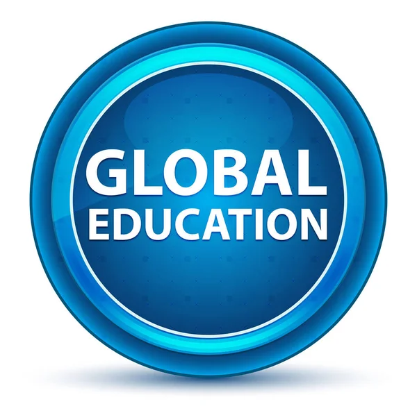 Global Education Eyeball blauwe ronde knop — Stockfoto
