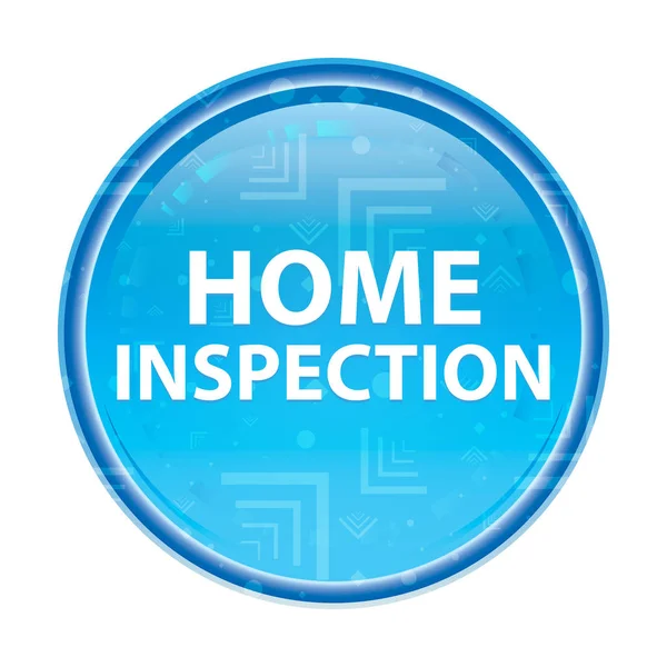 Home Inspection virágos kék kerek gomb — Stock Fotó