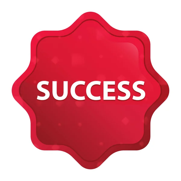 Success misty rose red starburst sticker button — Stock Photo, Image