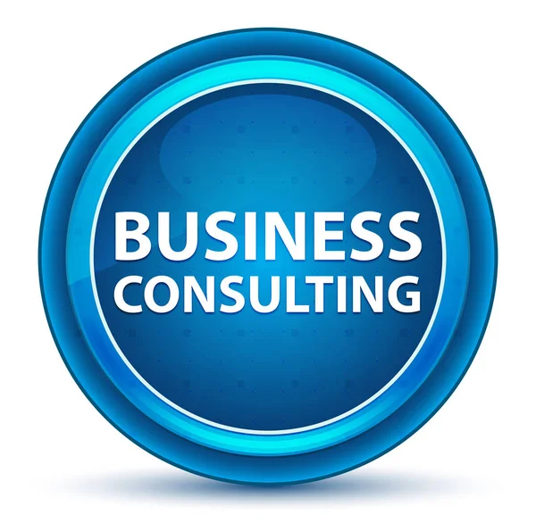 Business Consulting Bouton rond bleu globe oculaire — Photo