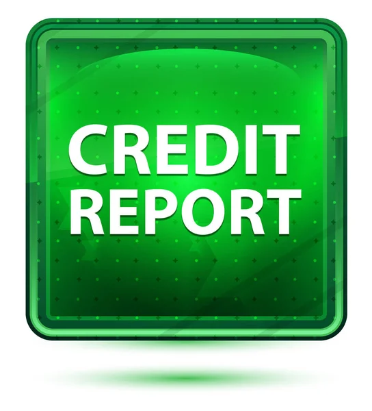 Credit Report Neon Light Green Square Button — Stock Photo, Image