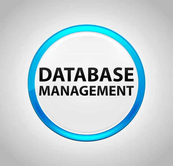 Database Management Round Blue Push Button — Stock Photo, Image