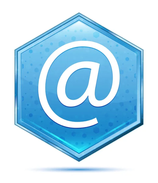 Email address icon crystal blue hexagon button — Stock Photo, Image