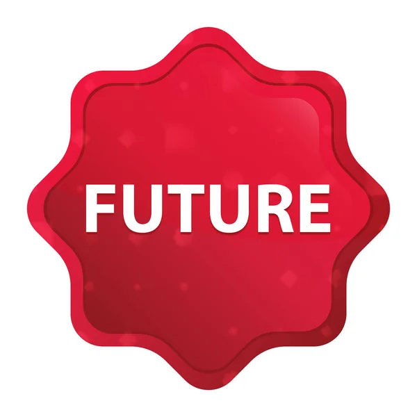 未来の霧のバラ赤いスターバーストステッカーボタン — ストック写真