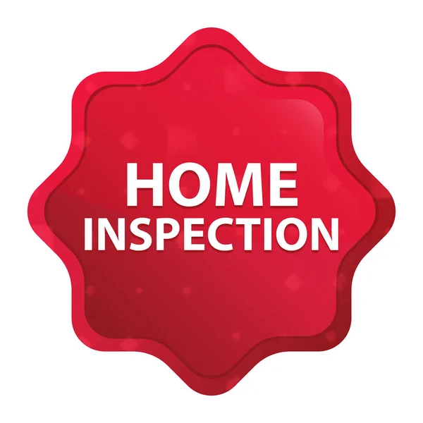Home Inspection ködös Rózsa vörös Starburst matrica gomb — Stock Fotó