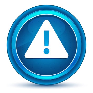 Uyarı simgesi göz küresi mavi yuvarlak düğme