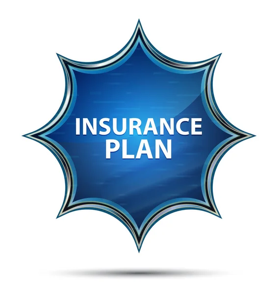 Pojišťovací plán kouzelný skon modrý knoflík — Stock fotografie