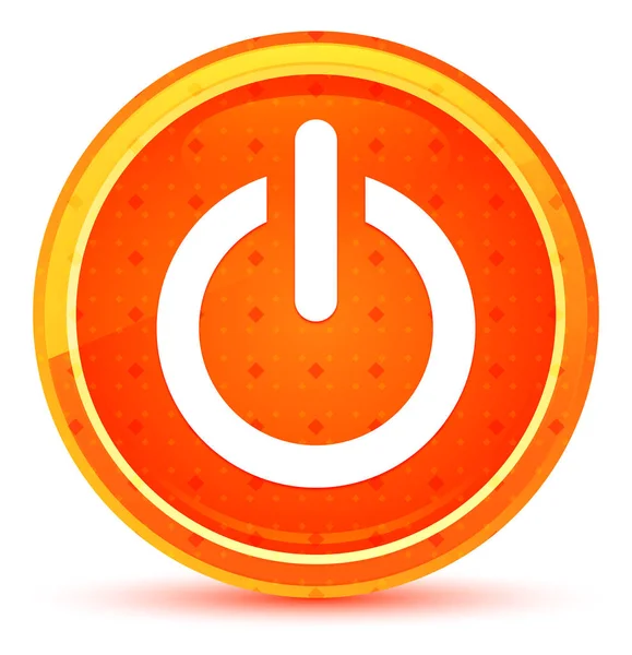 Power Icon naturlig orange rund knapp — Stockfoto