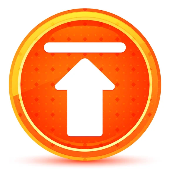 Subir icono botón redondo naranja natural — Foto de Stock