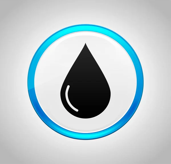 Water drop icon round blue push button — Stock Photo, Image