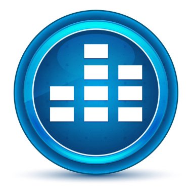 Ekolayzır simgesi göz küresi mavi yuvarlak düğme