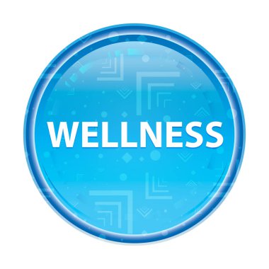 Sağlıklı mavi çiçekli yuvarlak düğme