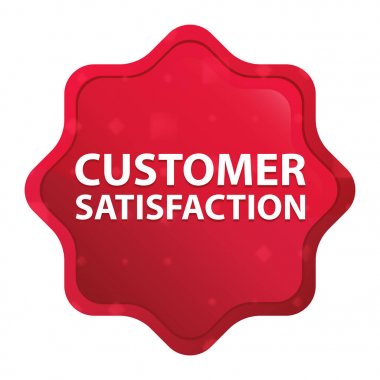 Müşteri Memnuniyeti sisli gül red starburst etiket düğmesi