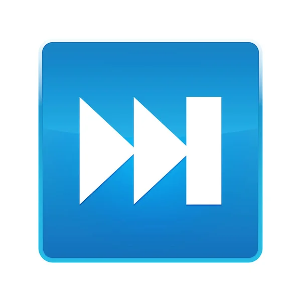 Next track playlist icon shiny blue square button — Stock Photo, Image