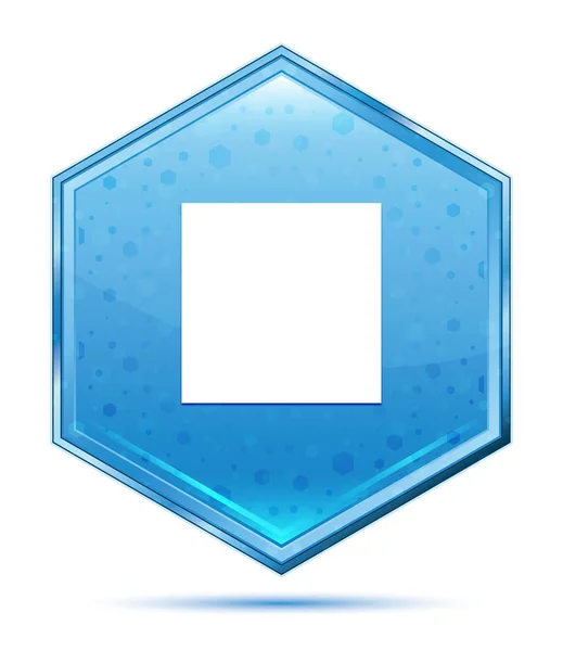 Tlačítko Zastavit přehrávání ikona křišťálově modrý šestiúhelník — Stock fotografie