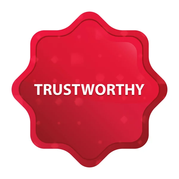 Trustworthy misty rose red starburst sticker button — Stock Photo, Image