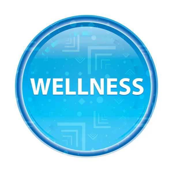 Wellness blommig blå rund knapp — Stockfoto