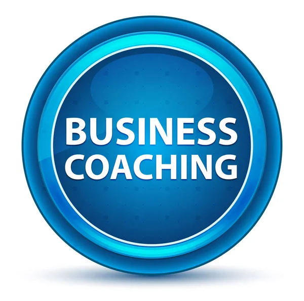 Business Coaching Pulsante rotondo blu bulbo oculare — Foto Stock