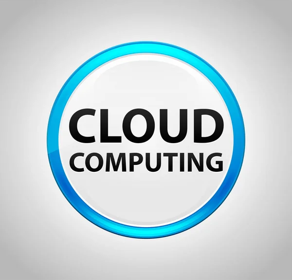 Cloud Computing Pulsante rotondo blu — Foto Stock