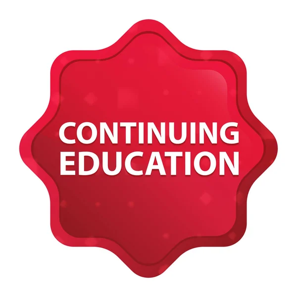 Educación Continua neblina rosa rojo starburst botón de pegatina —  Fotos de Stock