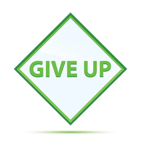 Give Up modern abstract green diamond button — Stock Photo, Image