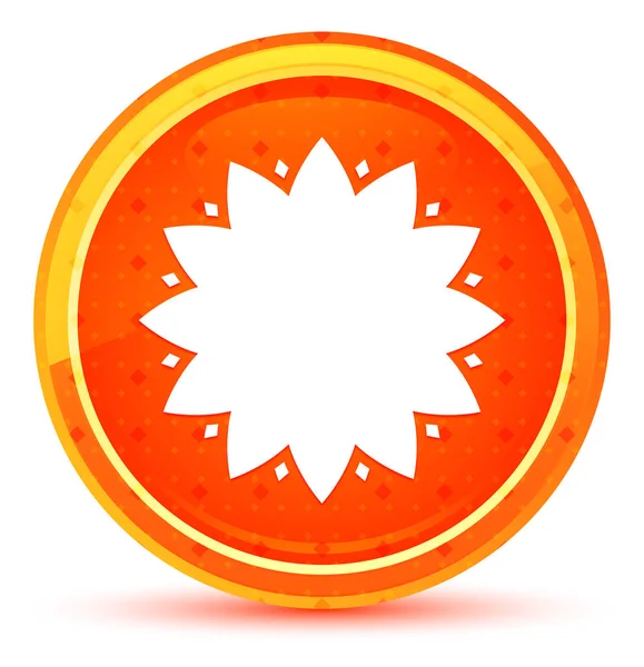 Ícone de flor folheado botão redondo laranja natural — Fotografia de Stock