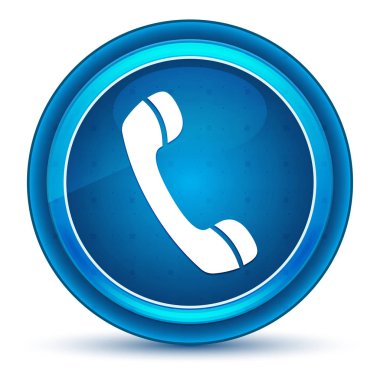 Telefon simgesi göz küresi mavi yuvarlak düğme