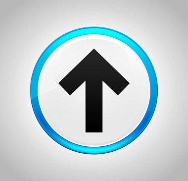 Yukarı ok simgesi yuvarlak mavi buton tuşu