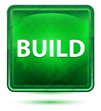 Yapı Neon Işık Yeşil Kare Düğmesi