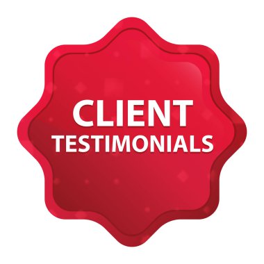 Müşteri Referansları sisli gül red starburst etiket düğmesi