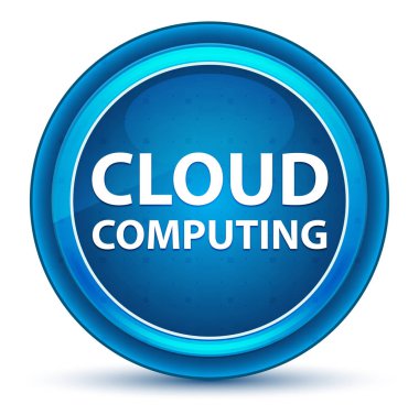 Bulut Bilişim Eyeball Mavi Yuvarlak Düğme