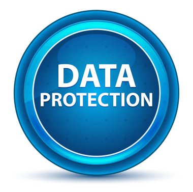 Veri Koruma Eyeball Mavi Yuvarlak Düğme