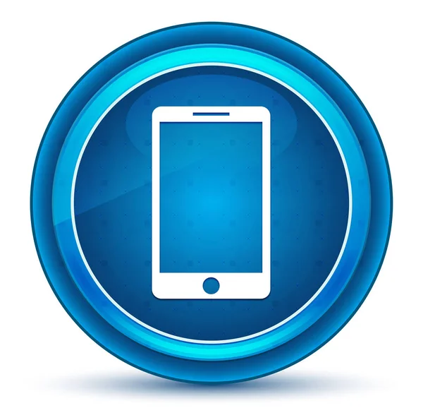 Smartphone icon eyeball blue round button — Stock Photo, Image