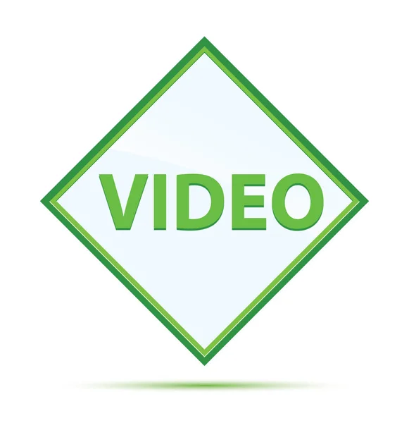 Wideo nowoczesny przycisk abstrakcyjny zielony diament — Zdjęcie stockowe