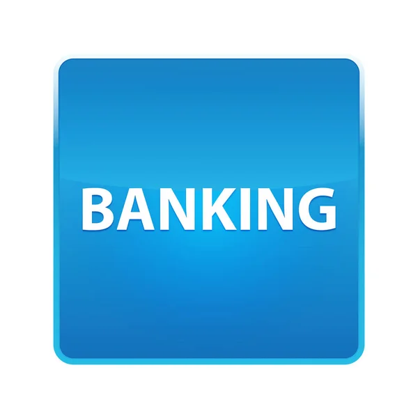 Banking pulsante quadrato blu lucido — Foto Stock