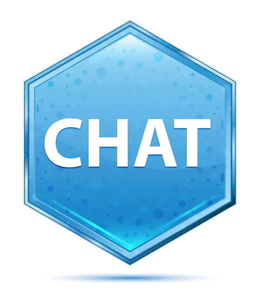 Chat Crystal blauwe zeshoek knop — Stockfoto