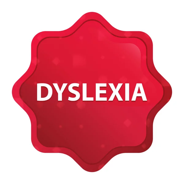 Dyslexi dimmig Ros röd Starburst klistermärke knapp — Stockfoto
