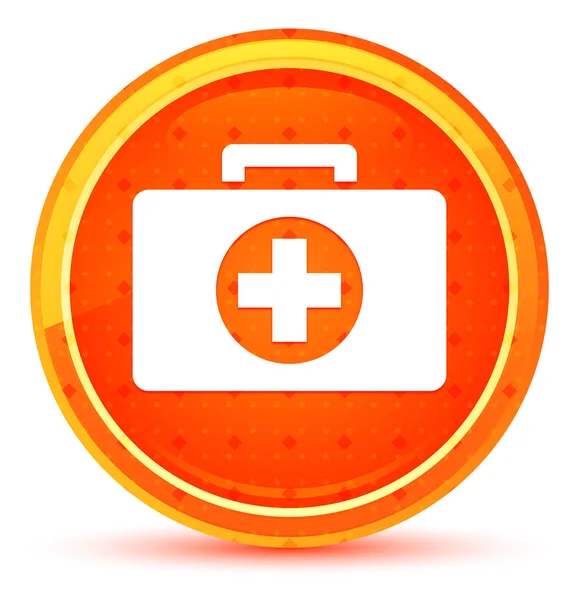 First aid kit icon natural orange round button — Stock Photo, Image