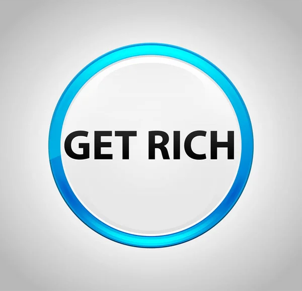 Get Rich kerek kék nyomógomb — Stock Fotó