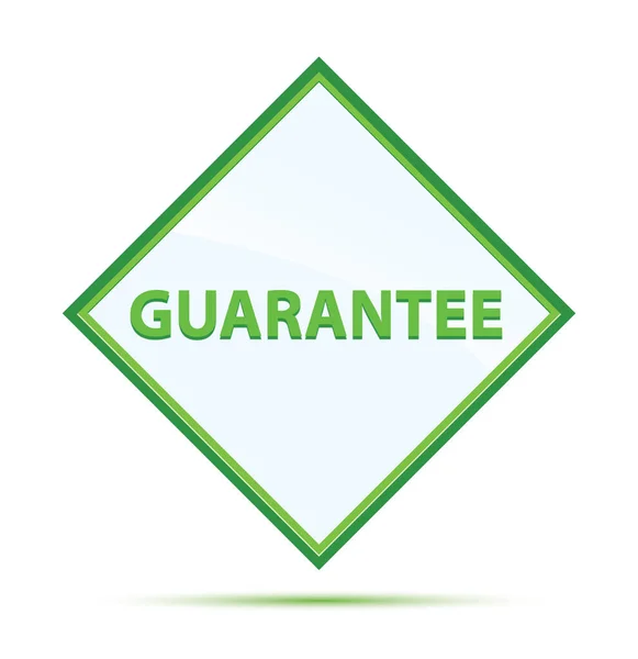 Guarantee modern abstract green diamond button — Stock Photo, Image