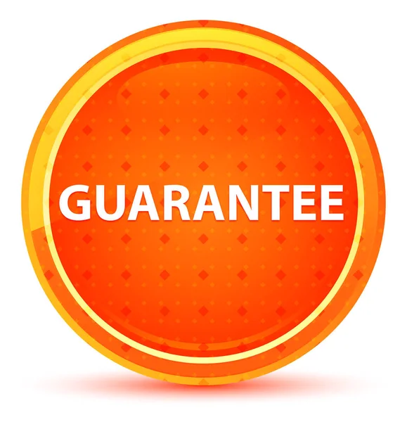 Guarantee Natural Orange Round Button — Stock Photo, Image