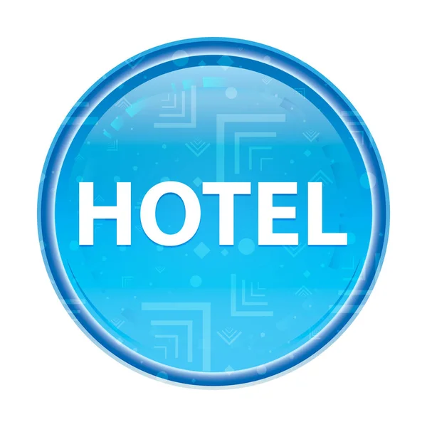 Hotel kwiatowy niebieski okrągły przycisk — Zdjęcie stockowe
