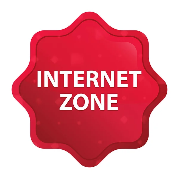 Zona de Internet misty rose rojo starburst botón de pegatina —  Fotos de Stock